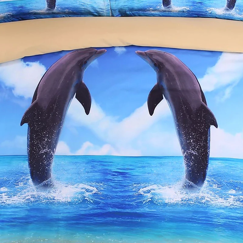 

3D Print Bedding Set Custom Duvet Cover Set King Europe USA Comforter Quilt Blanket Cover Sets Animal Owl Dolphin Bedclothes