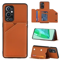 luxury pu leather phone case for oneplus 9 pro soft tpu frame cover for oneplus 9 flip wallet card slots stand case