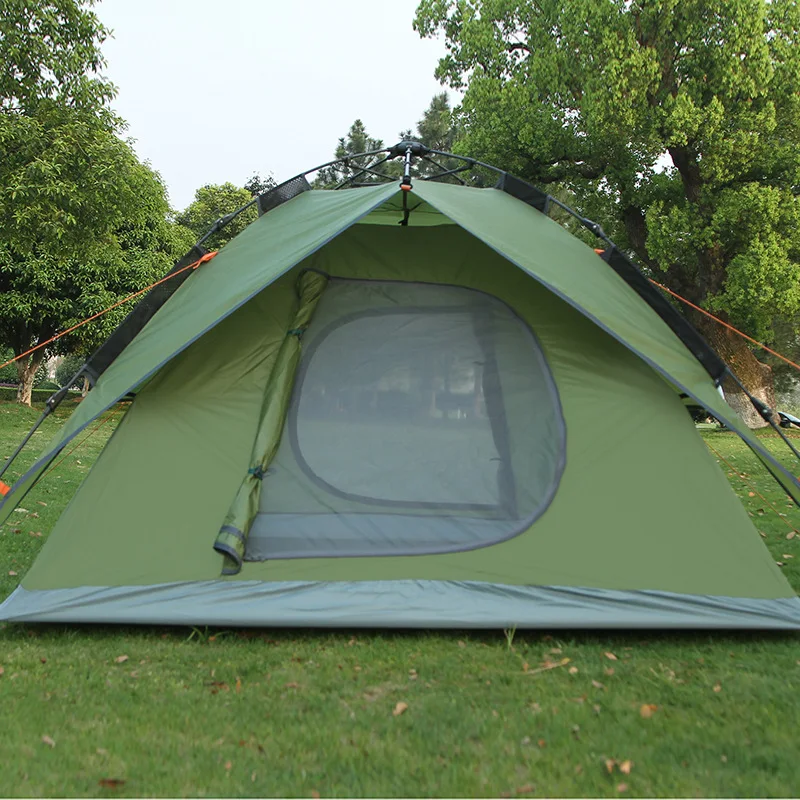 Ultralight Portable Waterproof Breathable Damp-proof 3-4 Person Quick Automatic Opening Double Layer Outdoor Camping Tent 3Color