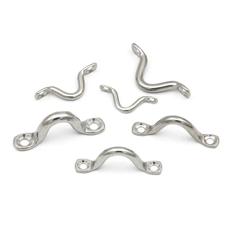 

094D 10PCS M5 304 Stainless Steel Pad Eye Strap for Boat Door Handle Pull Door Hardware Knob Handle