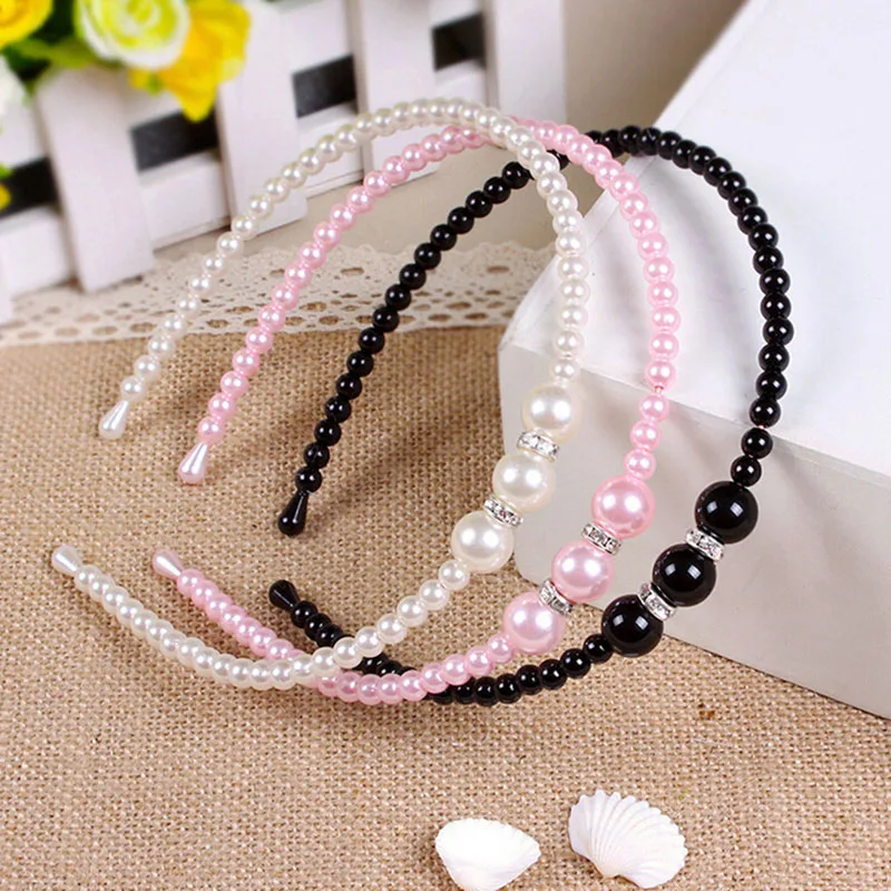 Diadema de perlas para ni&ntilde;a, joyer&iacute;a de cristal, diadema de princesa, accesorios para el cabello, 1 unidad-0