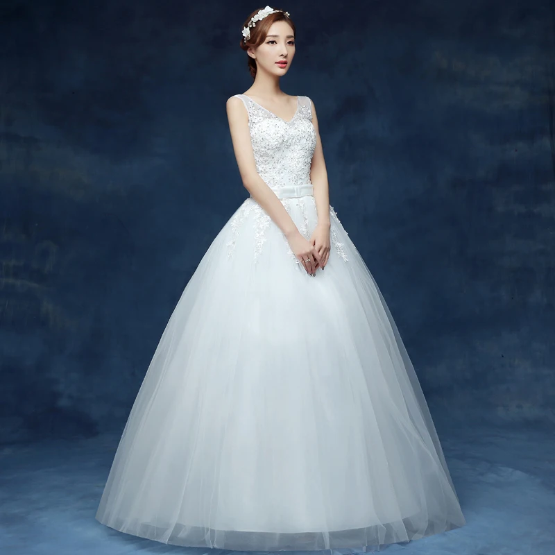 Свадебное платье на шнуровке DR711 Длинные свадебные халаты с вышивкой 2020