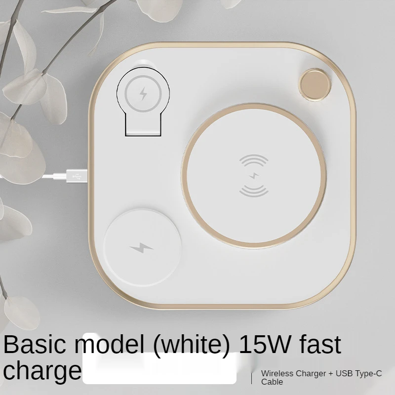 modern led office desk lamp wireless charger lamp 15w fast 3 in 1 wireless charging for iphone phone watch earphone free global shipping