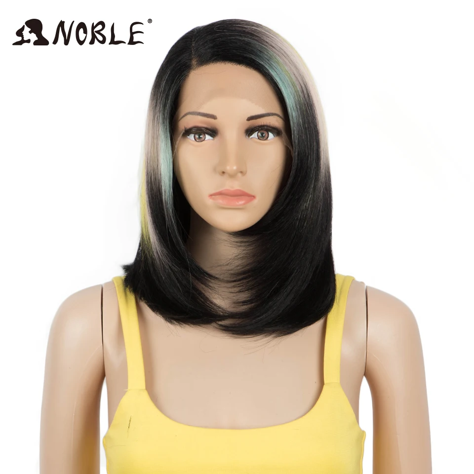 

Noble Lace Wig Short Bob Wig Synthetic Lace Wig Ombre Wig 14 Inch Straight Wig Synthetic Wig Blonde Wigs For Black Women Wig