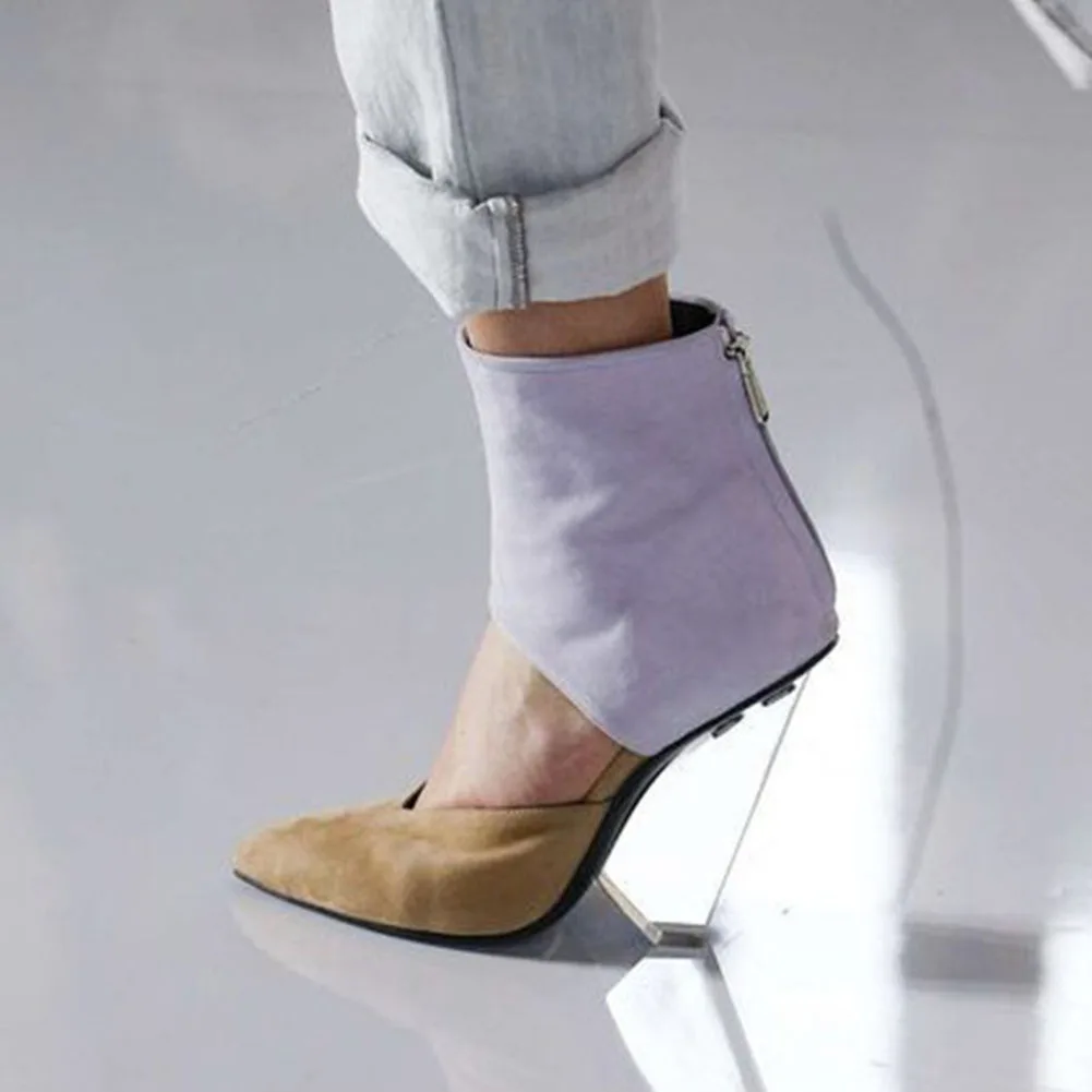 

RIBETRINI Large Size 43 Brand Luxury Pvc Women Pointed Toe Shoes Women Clear Heels Summer Sandals Transparent Sandals