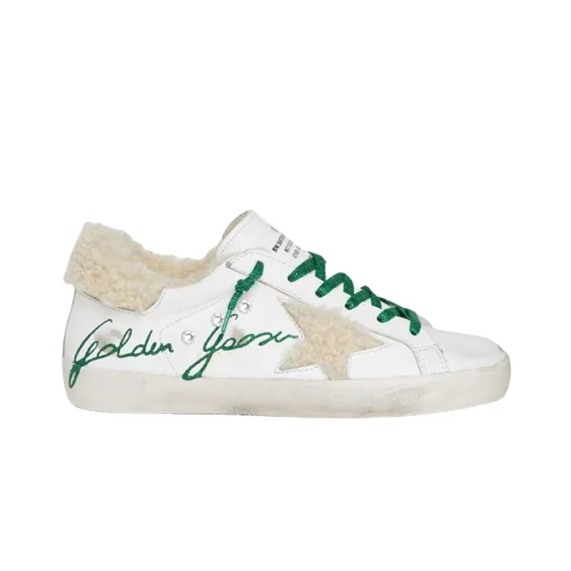 

Winter Lamb Hair Children's First Layer Cowhide Retro Distressed Dirty Shoes Hand-painted Graffiti Parent-child Sneakers QZ72