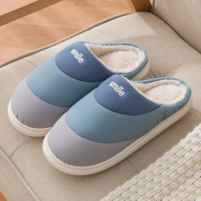 

Man Woman Flat Slippers Shoes Autumn Winter Lady Warm Comfortable Cotton Male Non-slip Platform Home Indoor Fashion Trendy 2021