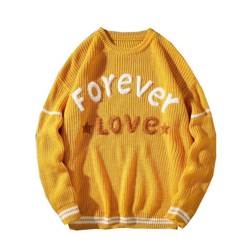 

2021 мужской свитер с круглым вырезом, повседневный свободный свитер с рукавами, уличная одежда, пуловер, Мужская модная одежда, бренд