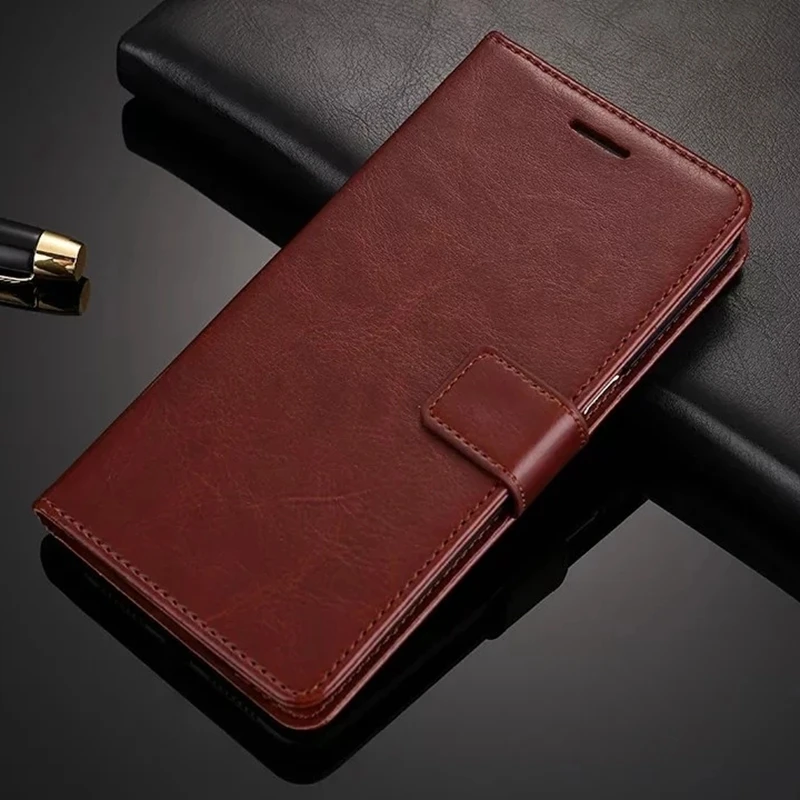 Brown Ударопрочный кожаный флип-кошелек на 360 градусов, мягкий чехол для iphone XS 11 Pro MAX X 10 XR 6 7 8 6S Plus 5 5S SE XSMax - Цвет: Brown