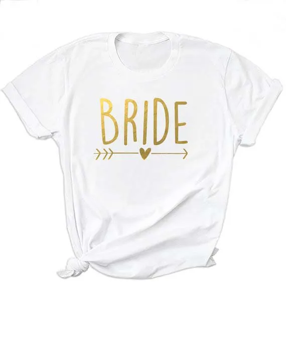 

Bachelorette Bride Party Shirt Heart T-Shirt Feminine Slogan Grunge Tops Girl Tee Bride Couple Top