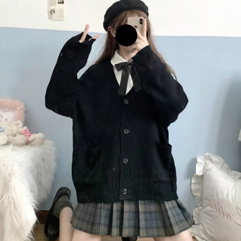 Oversized Cardigan for Women - Harajuku Style Sweater for Students, Preppy and Cute Loose Knitwear. Soft, New and All-match - Hot Sale Basic! image 5