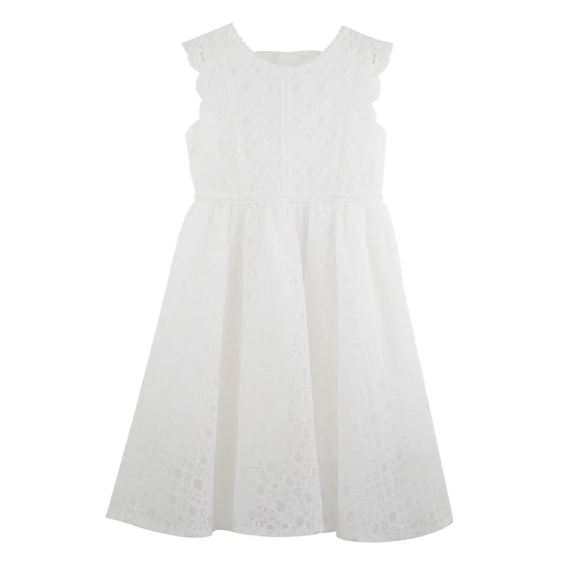 

2020 Summer New Sleeveless Girls Dress Children Hollow Out Dresses Kids Cute Princess Dresses Baby Girls Elegant Dresses, #8628