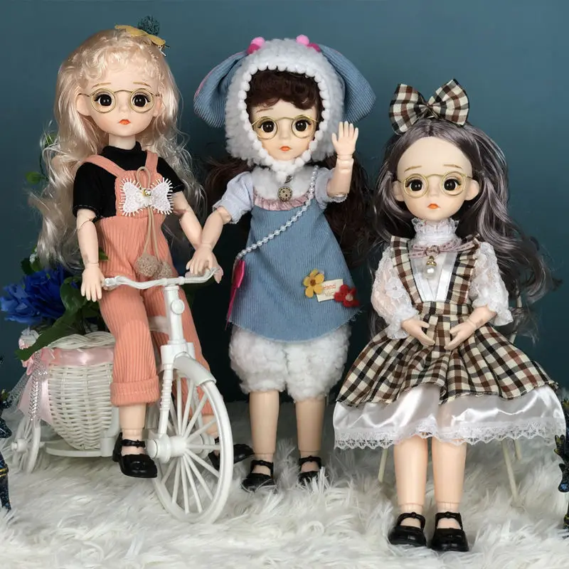 

30cm Bjd Doll 1/6bjd Doll 3D Real Eye 22 Movable Joint Spherical Joint Doll Birthday Gift Girl Toy Bjd Doll Full Set