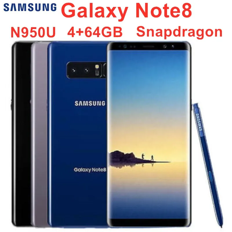 Samsung Galaxy Note8 Note 8 N950U Original Unlocked LTE Android Cellphone Octa Core 6.3" Dual 12MP 6G RAM 64G ROM Snapdragon 835