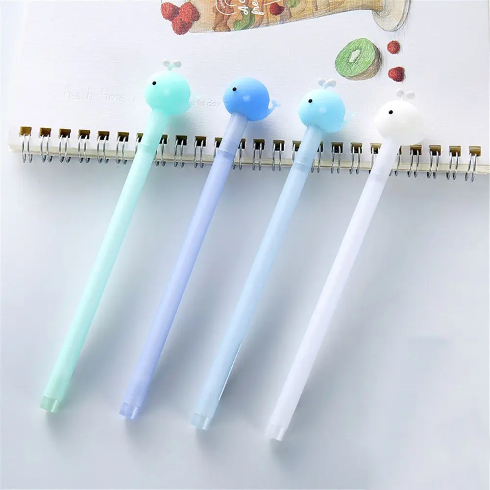 4 шт. принт с героями мультфильмов Kawaii Дельфин Дизайн Силиконовая гелевая ручка 0 5