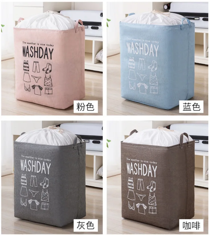 

Cotton and Linen Storage Organizer Sundries Clothing Waterproof Clothes Storage Baskets Large Capacity Dirty Clothes Baskets Bag