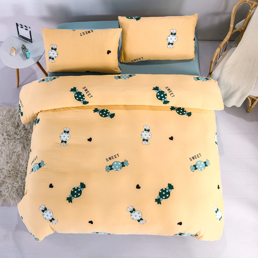 

Super Soft Duvet Cover Set 4pcs Flat Sheet Pillowcase Comforter Cover Skin-Friendly Bedding Set Home/Hotel
