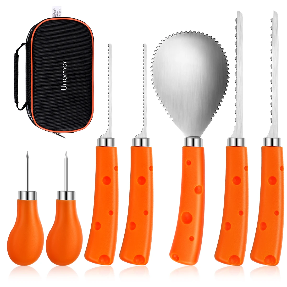 Набор для резьбы в виде оранжевой тыквы UNOMOR 7 шт./компл. на Хэллоуин инструменты