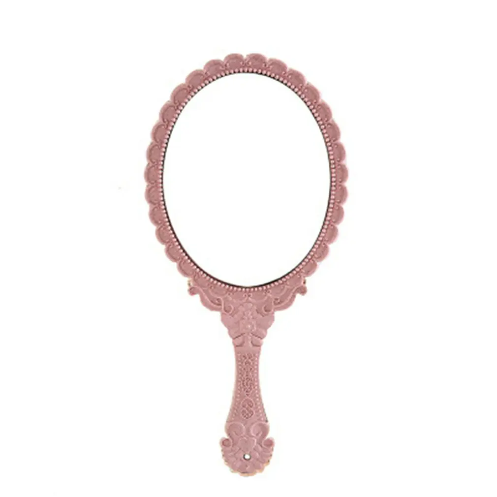 

Retro Flower Texture Mirror Pocket Mirror With Handle Vintage Oval Hand Mirror Makeup Mirror Small Mirror Makeup Beauty Tool