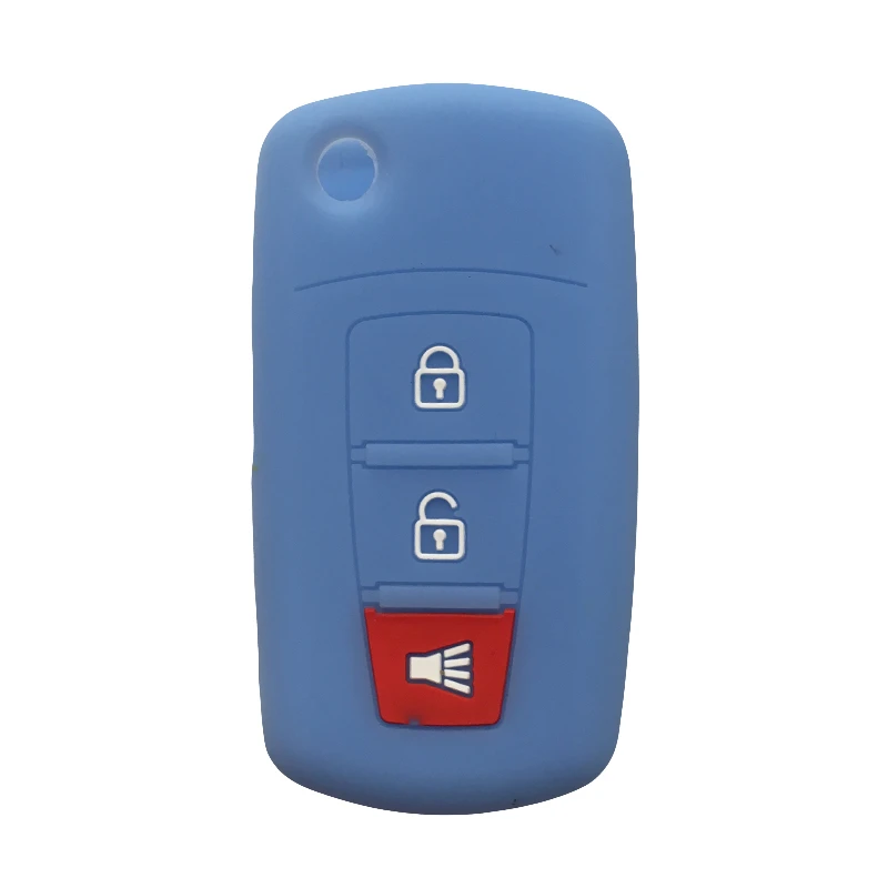 light blue Флип-ключ для Proton Exora 3 кнопки корпус дистанционного ключа крышка FOB чехол для брелка сигнализация ключ крышка замок с ключом чехол для автомобиля - Название цвета: light blue