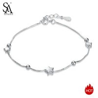 sa silverage 2020 sterling silver star ball charm bracelets bangles for women 925 silver women bracelet silver chain bracelet