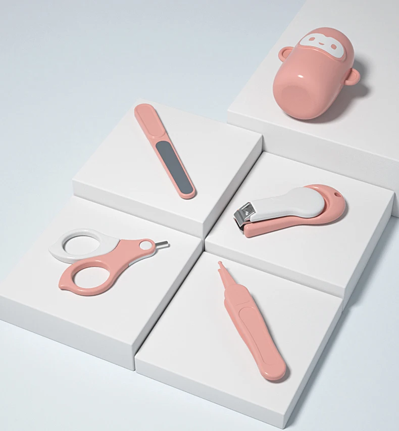 Pink monkey 8 шт./компл. Уход и гигиена ребёнка лак для волос термометр Набор щеток для ухода, клиппер с Многофункциональный Детский Набор предметов личной гигиены по уходу за ребенком - Цвет: Pink monkey