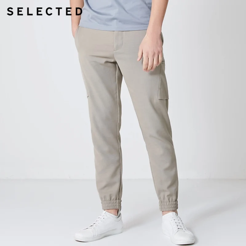 Отборные мужские однотонные эластичные брюки с поясом и завязками на лодыжке S |