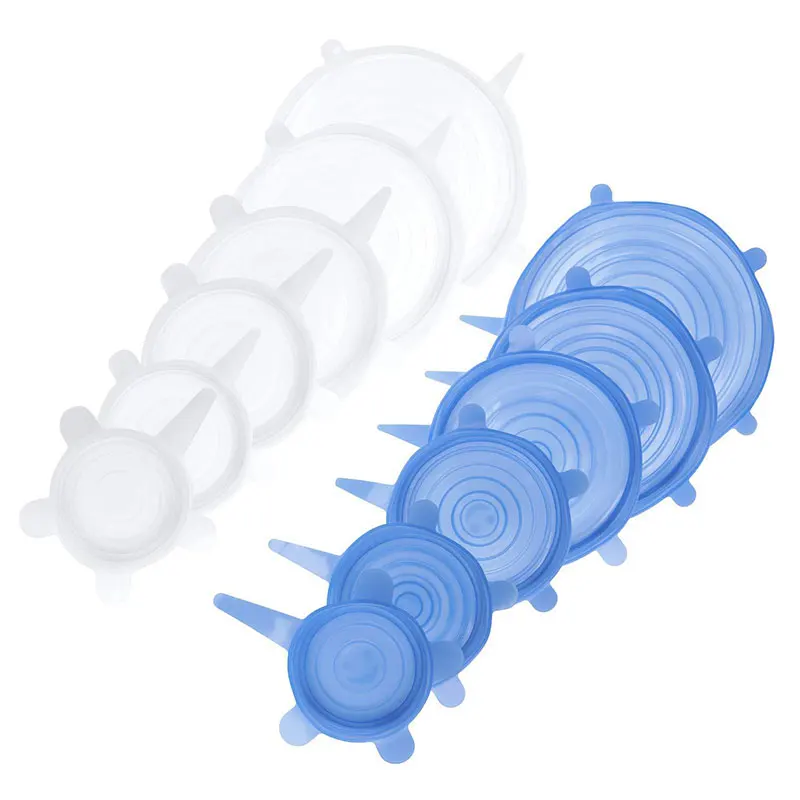 6 шт. силиконовые эластичные крышки универсальная крышка силиконовая чаша