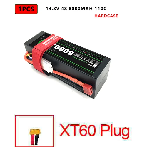 1PCS4S8000HARDXT60 DXF Lipo батарея 4S 8000mah 8400mah 14,8 V 110C 220C Hardcase для 1/8 1/10 масштаб Электрический радиоуправляемый Багги Truggy гусеничный автомобиль - Цвет: 1PCS4S8000HARDXT60
