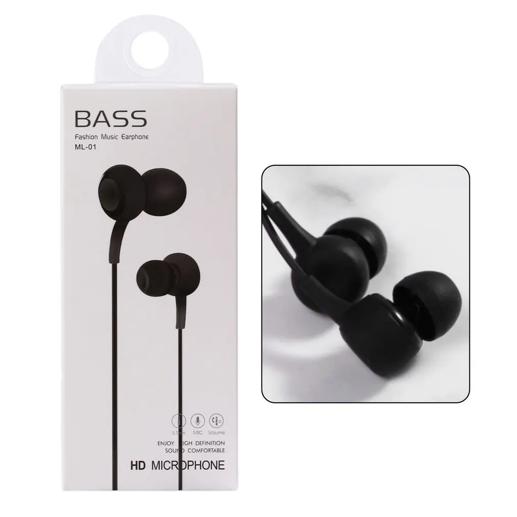 

Wired Earbuds With Microphone Audio Earphones In Ear Headphones Powerful Bass 3.5mm Noise Isolating Volume For Music Gaming