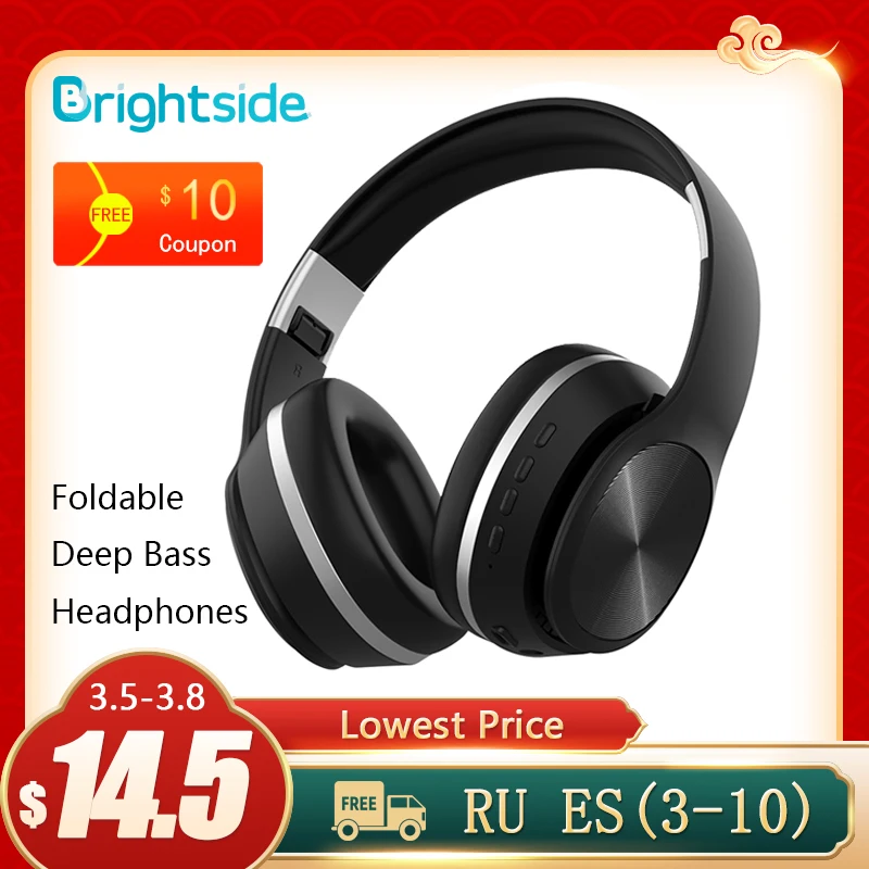 Brightside беспроводные наушники Bluetooth гарнитура складные глубокий бас с микрофоном TF