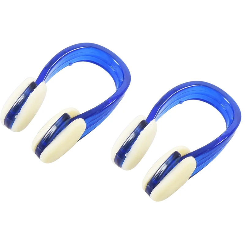 Плавание Дайвинг водонепроницаемый зажим для носа синий белый 2 шт. | Спорт и