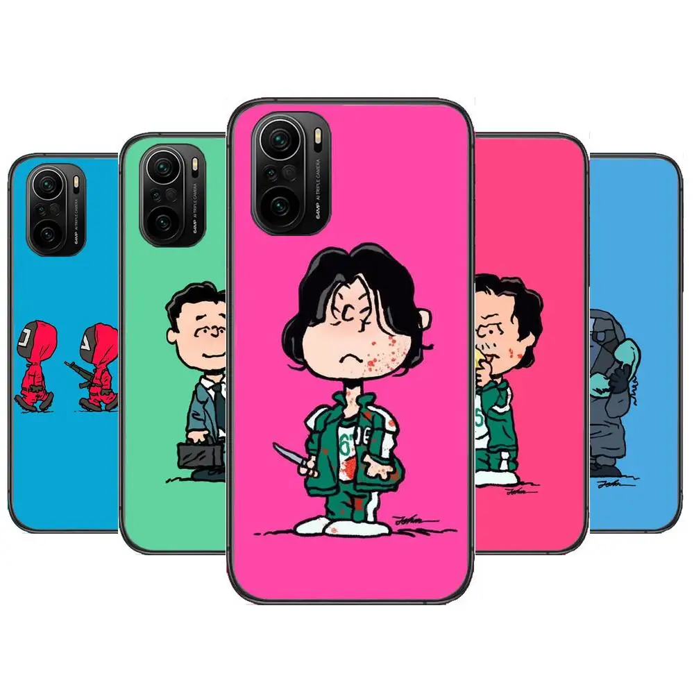 

Squid Game Round Six Phone Case For xiaomi redmi POCO F1 F2 F3 X3 Pro M3 9C 10T Lite NFC Black Cover Silicone Back Prett mi 10 u
