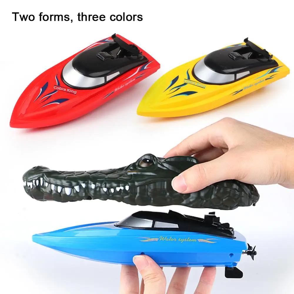 2 4G имитация крокодила RC лодка с дистанционным управлением скоростная головка