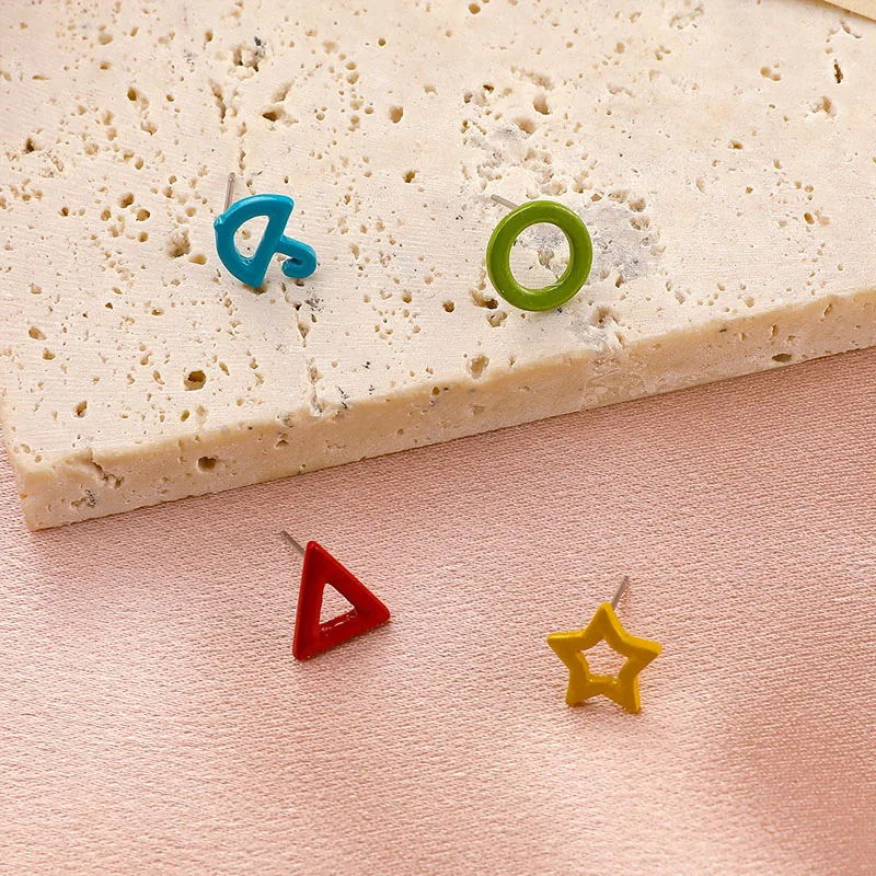 

2pairs Round Alloy Earrings For Women Trend Bohemian Fashion Vintage Star Pink Retro Party Statement Geometric Vintage Jewelry