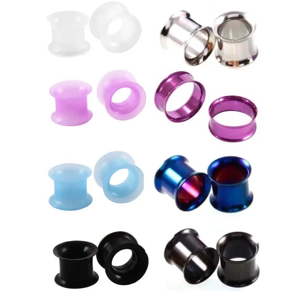 Набор для пирсинга 2 пары хирургических стальных ушных плотных туннельных