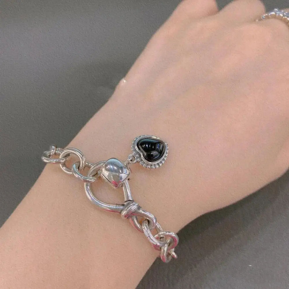 

Luxury high quality real 925 sterling silver bracelet cuff bangle fine jewelry accessories bracelets wristlet jewel women lady