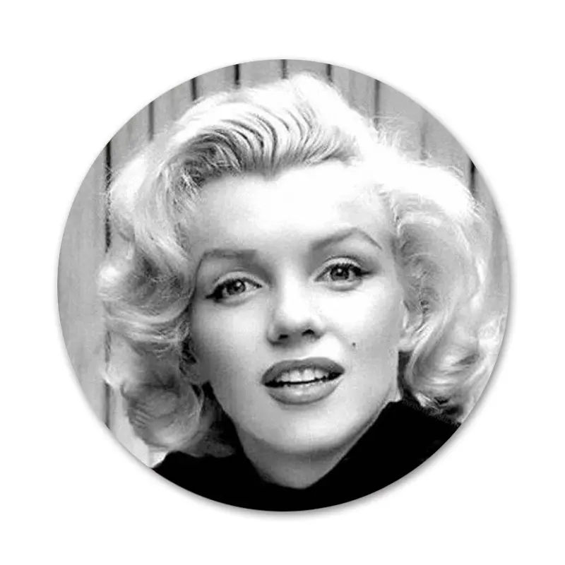 

58mm marylin monroe tatooe glasses Icons Pins Badge Decoration Brooches Metal Badges For Backpack Decoration