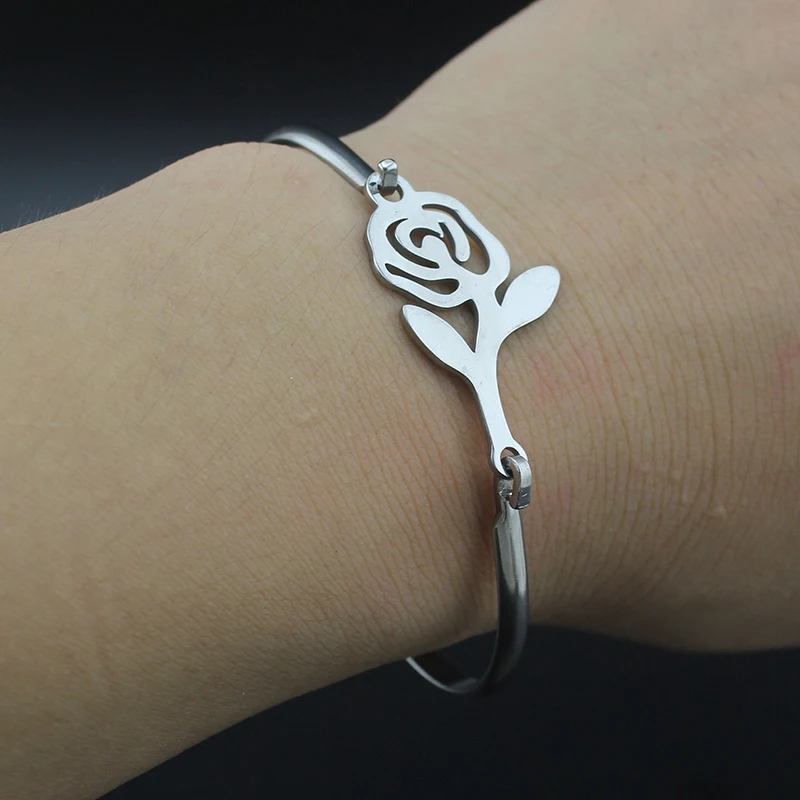 Hapiship цвет нержавеющая сталь милый браслет листок для женщин мужчин ювелирные