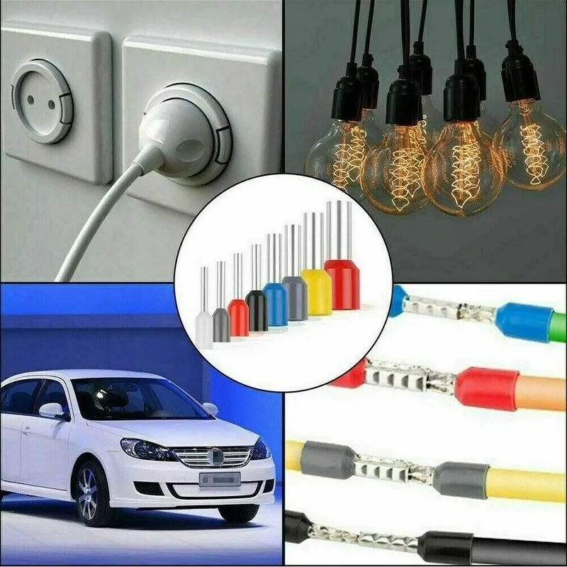 

300/800/1200Pcs Insulated Ferrules Terminal Block Cord End Wire Connector Electrical Crimp Terminator Wire for 2.5mm2, 14 AWG