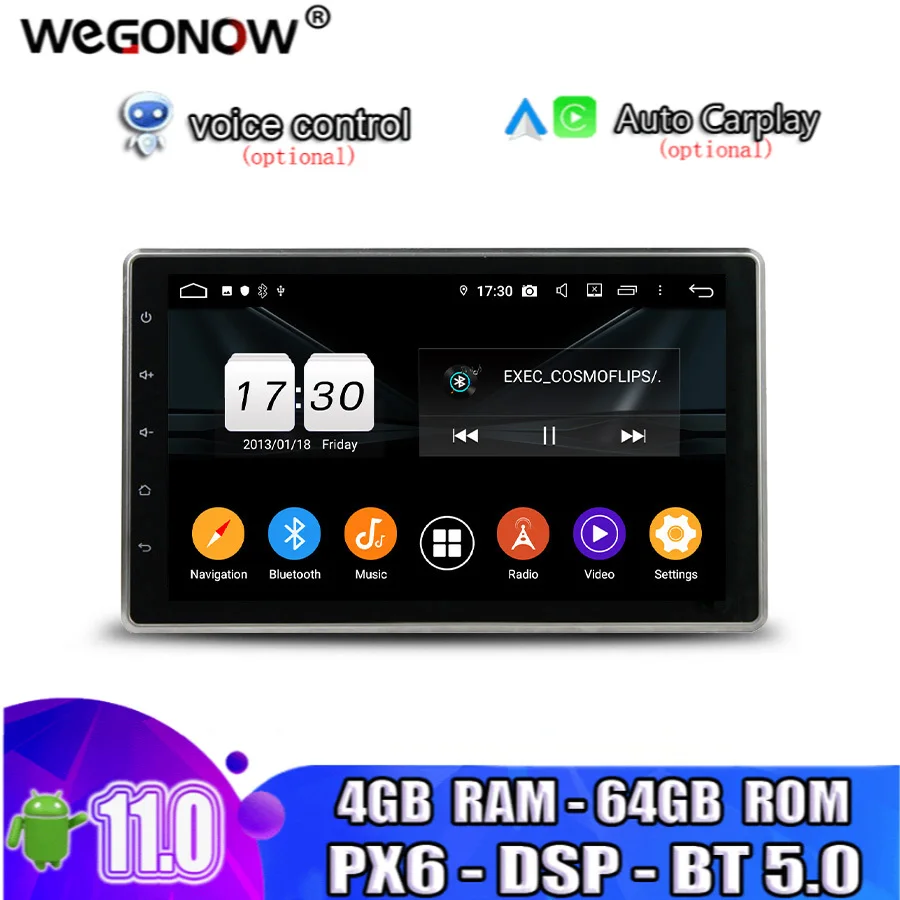 PX6 DSP 10 1 &quotIPS TDA7851 2Din Android 11 0 для универсального 4 Гб ОЗУ 64 ПЗУ 8 ядер автомобильный