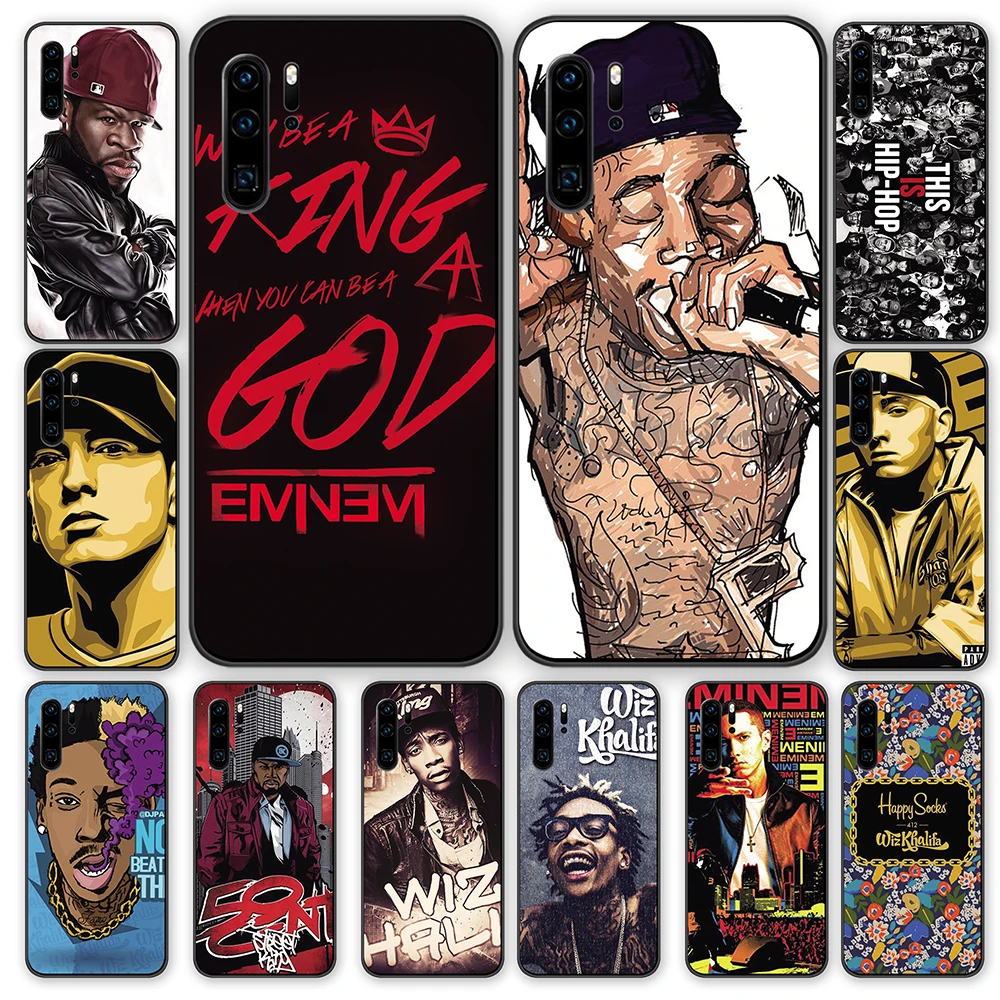 Eminem Wiz Khalifa 50 cent черные ТПУ чехлы накладки для Huawei P40 P30 P20 P10 Mate 10 20 30 Pro