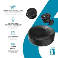 zen qualcomm chip5124 bt 5 0 headphones active noise cancelling 30 hours of playtime cvc 8 0 and 6 microphones wireless earphone