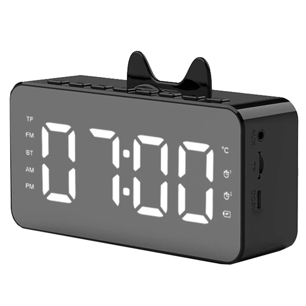 

Wireless Speaker Radio Digital Mirror Alarm Clock Easy to Set LED Alarm Clock