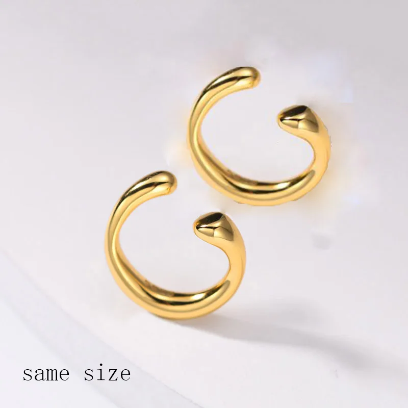 

Punk Female Cartilage Clip Ear Geometry Unique Earrings Gold and Silver No Pierced Ears Beautiful Ear Clips for Women Jewelry