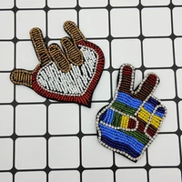 2 pieces handmade 3d bead palms patch shape decoration paste shoes bag jacket socks clothing accessories