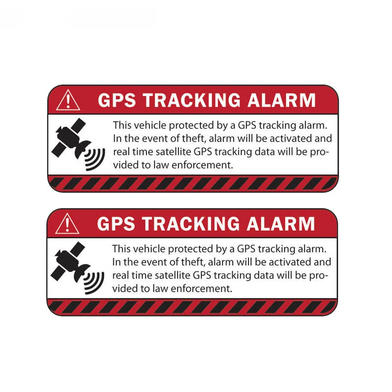 

2 X Car Sticker Reflective WARNING GPS TRACKING ALARM Decal Motorcycle Parts Waterproof Accessories Decoration Decals,13cm*4cm
