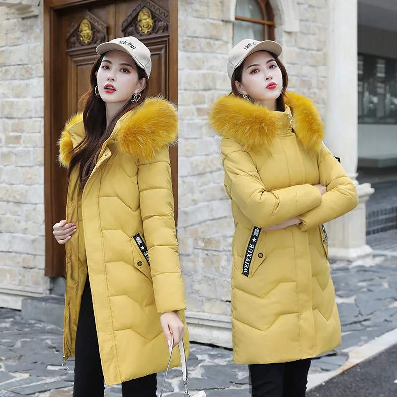 Зимняя куртка женская 2020 Женское пальто с капюшоном приталенная верхняя одежда