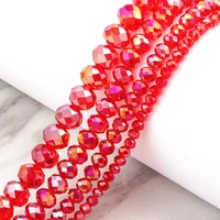 new fashion red color glass crystal beads spacer beads charm bracelet necklace beads for jewelry making diy accessories