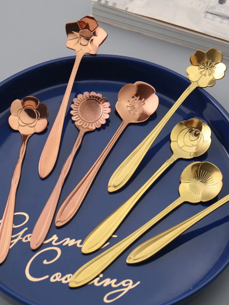 Цвета: золотистый розовое золото торт десерты кофейная/чайная ложка маленькие в